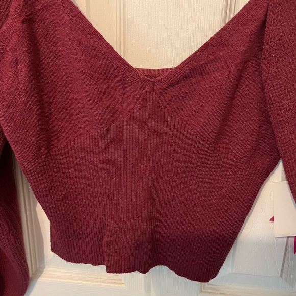 NWT Maroon 2 pc tank w/ neck and sleeve party top SZ L (junior) by Metal - Picture 6 of 7